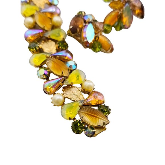 Stunning Signed Kramer Of Ny Molded Glass Parure (A7915) - Picture 7 of 11